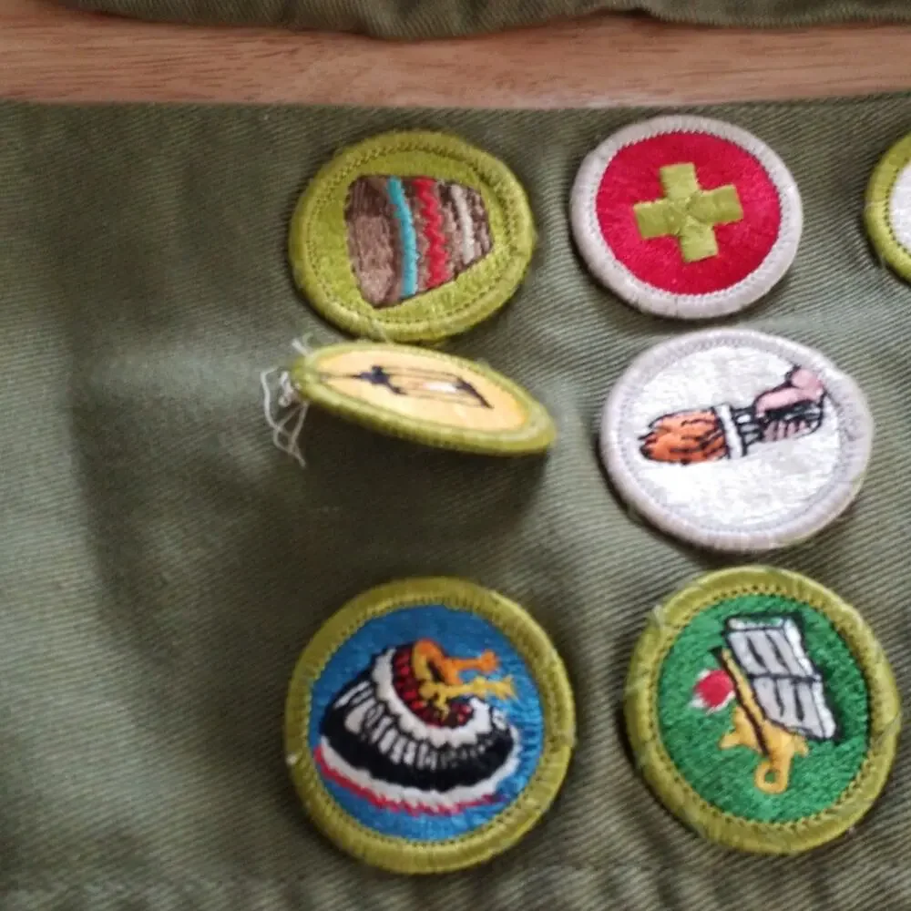 Vtg BSA Boy Scout Lot 50s 60s Vigil Honor OA Sash, Merit Badge Sash, Patches